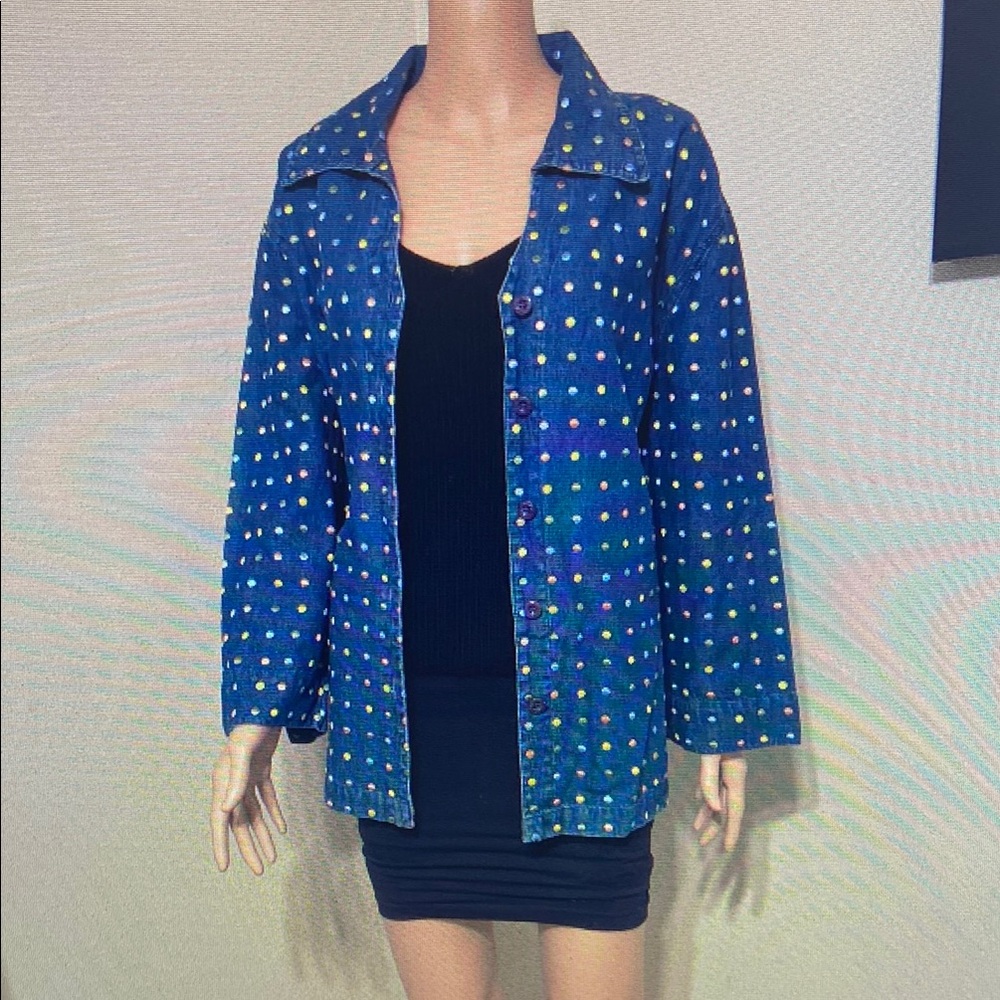 Polka Dot Denim Jacket